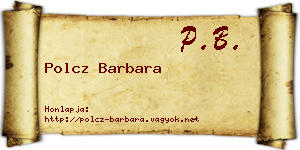 Polcz Barbara névjegykártya